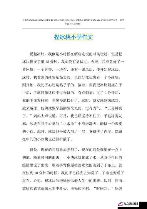 做错一道题放一个冰块作文之深入思考与感悟分析